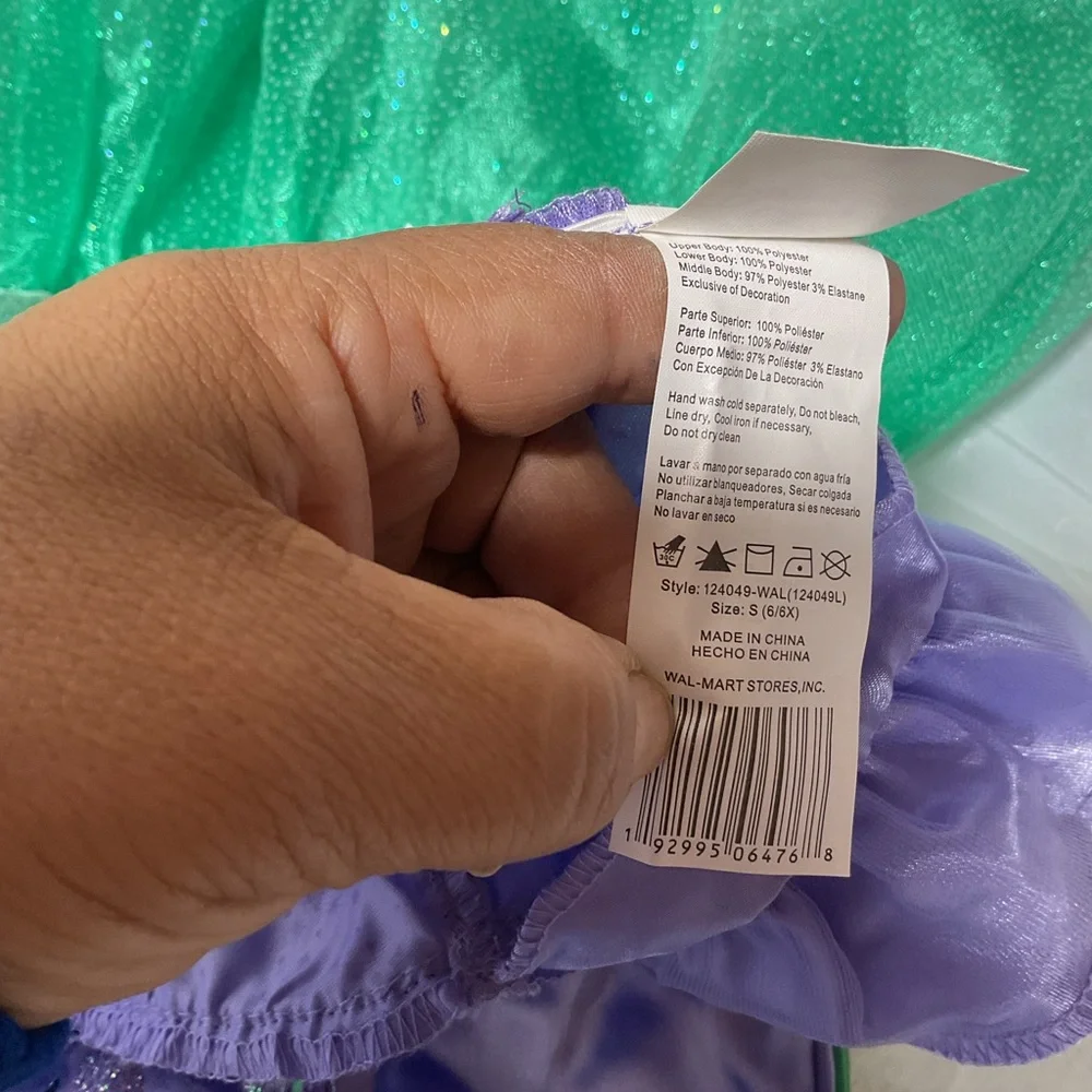 Disney Purple and Green Mermaid Dress Costume - Picture 5 of 7